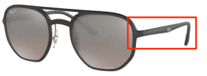 Branches originales Ray-Ban RB4321CH, couleur 601S · Noir mat