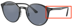 Branches originales Ray-Ban RB4336CH, couleur 601 · Noir