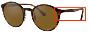Branches originales Ray-Ban RB4336CH, couleur 820 · Stripped rouge havane