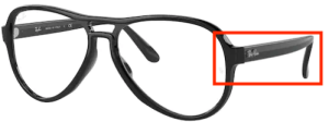 Branches originales Ray-Ban RB4355V vue, couleur 2000 · Noir brillant