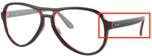 Branches originales Ray-Ban RB4355V vue, couleur 8136 · Noir