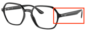 Branches originales Ray-Ban RB4361V vue, couleur 2000 · Noir brillant