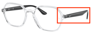 Branches originales Ray-Ban RB4361V vue, couleur 5943 · Transparent