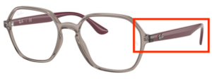 Branches originales Ray-Ban RB4361V vue, couleur 8083 · Transparent gris