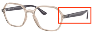 Branches originales Ray-Ban RB4361V vue, couleur 8138 · Transparent marron