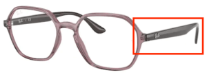 Branches originales Ray-Ban RB4361V vue, couleur 8139 · Transparent violet