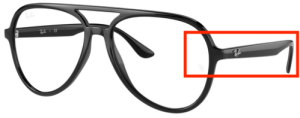 Branches originales Ray-Ban RB4376V vue, couleur 2000 · Noir brillant