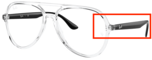 Branches originales Ray-Ban RB4376V vue, couleur 5943 · Transparent