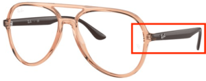 Branches originales Ray-Ban RB4376V vue, couleur 8172 · Transparent marron
