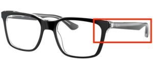 Branches originales Ray-Ban RB5391 vue, couleur 2034 · Supérieur noir sur transparent