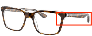 Branches originales Ray-Ban RB5391 vue, couleur 5082 · Supérieur havane sur transparent