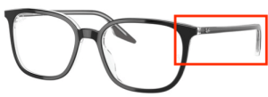 Branches originales Ray-Ban RB5406 vue, couleur 2034 · Supérieur noir sur transparent