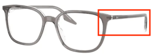 Branches originales Ray-Ban RB5406 vue, couleur 8111 · Gris sur trasparent