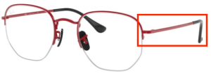 Branches originales Ray-Ban RB6448M vue, couleur F047 · Rouge
