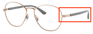 Branches originales Ray-Ban RB6470 vue, couleur 3094 · Rose or