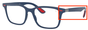 Branches originales Ray-Ban RB7144M vue, couleur F604 · Bleu foncé
