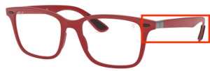 Branches originales Ray-Ban RB7144M vue, couleur F628 · Rouge