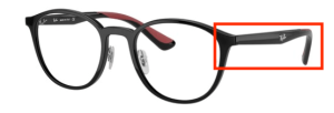 Branches originales Ray-Ban RB7156 vue, couleur 5795 · Noir