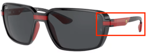 Branches originales Ray-Ban RB8360M, couleur F601 · Ferrari noir brillant