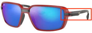 Branches originales Ray-Ban RB8360M, couleur F663 · Rouge
