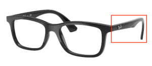 Branches originales Ray-Ban RB1562 Junior vue, couleur 3542 · Noir