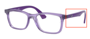 Branches originales Ray-Ban RB1562 Junior vue, couleur 3688 · Opal et bleu mat