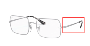 Branches originales Ray-Ban RB1969V Rectangle, couleur 2501 · Argent