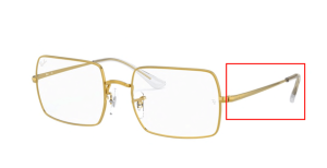 Branches originales Ray-Ban RB1969V Rectangle, couleur 3086 · Legend or