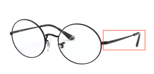 Branches originales Ray-Ban RB1970V Oval, couleur 2509 · Noir brillant