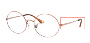 Branches originales Ray-Ban RB1970V Oval, couleur 2943 · Cuivre
