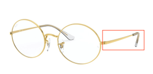 Branches originales Ray-Ban RB1970V Oval, couleur 3086 · Legend or