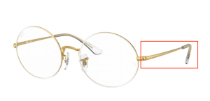 Branches originales Ray-Ban RB1970V Oval, couleur 3104 · Blanc sur legend or