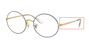 Branches originales Ray-Ban RB1970V Oval, couleur 3105 · Bleu sur legend or
