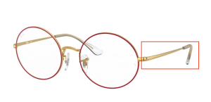 Branches originales Ray-Ban RB1970V Oval, couleur 3106 · Rouge sur legend or