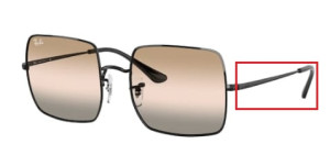 Branches originales Ray-Ban RB1971 Square, couleur 002 · Noir