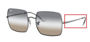 Branches originales Ray-Ban RB1971 Square, couleur 004 · Gunmetal