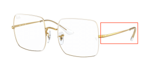 Branches originales Ray-Ban RB1971V vue, couleur 3104 · Blanc sur legend or