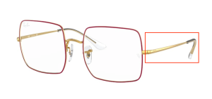Branches originales Ray-Ban RB1971V vue, couleur 3106 · Rouge sur legend or