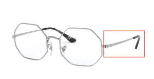 Branches originales Ray-Ban RB1972 vue, couleur 2501 · Argent