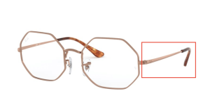 Branches originales Ray-Ban RB1972 vue, couleur 2943 · Cuivre
