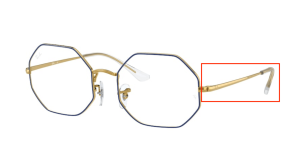 Branches originales Ray-Ban RB1972 vue, couleur 3105 · Bleu sur legend or