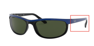 Branches originales Ray-Ban RB2027 Predator 2, couleur 6301 · Supérieur bleu sur noir