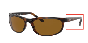 Branches originales Ray-Ban RB2027 Predator 2, couleur 6508 · Havane foncé