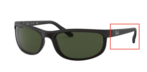 Branches originales Ray-Ban RB2027 Predator 2, couleur W1847 · Noir/ noir mat