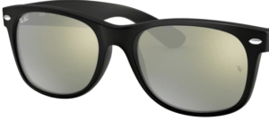 Verres originaux Ray-Ban RB2132 New Wayfarer, couleur 30 · Vert clair miroir total argent