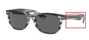 Branches originales Ray-Ban RB2132 New Wayfarer, couleur 6430 · Stripped gris