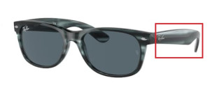 Branches originales Ray-Ban RB2132 New Wayfarer, couleur 6432 · Stripped bleu