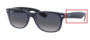 Branches originales Ray-Ban RB2132 New Wayfarer, couleur 6607 · Bleu over transparent bleu
