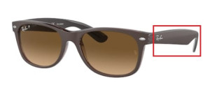 Branches originales Ray-Ban RB2132 New Wayfarer, couleur 6608 · Marron over transparent marron