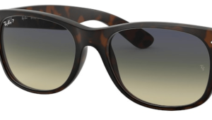 Verres originaux Ray-Ban RB2132 New Wayfarer, couleur 76 · Bleu dégradé polarisé vert